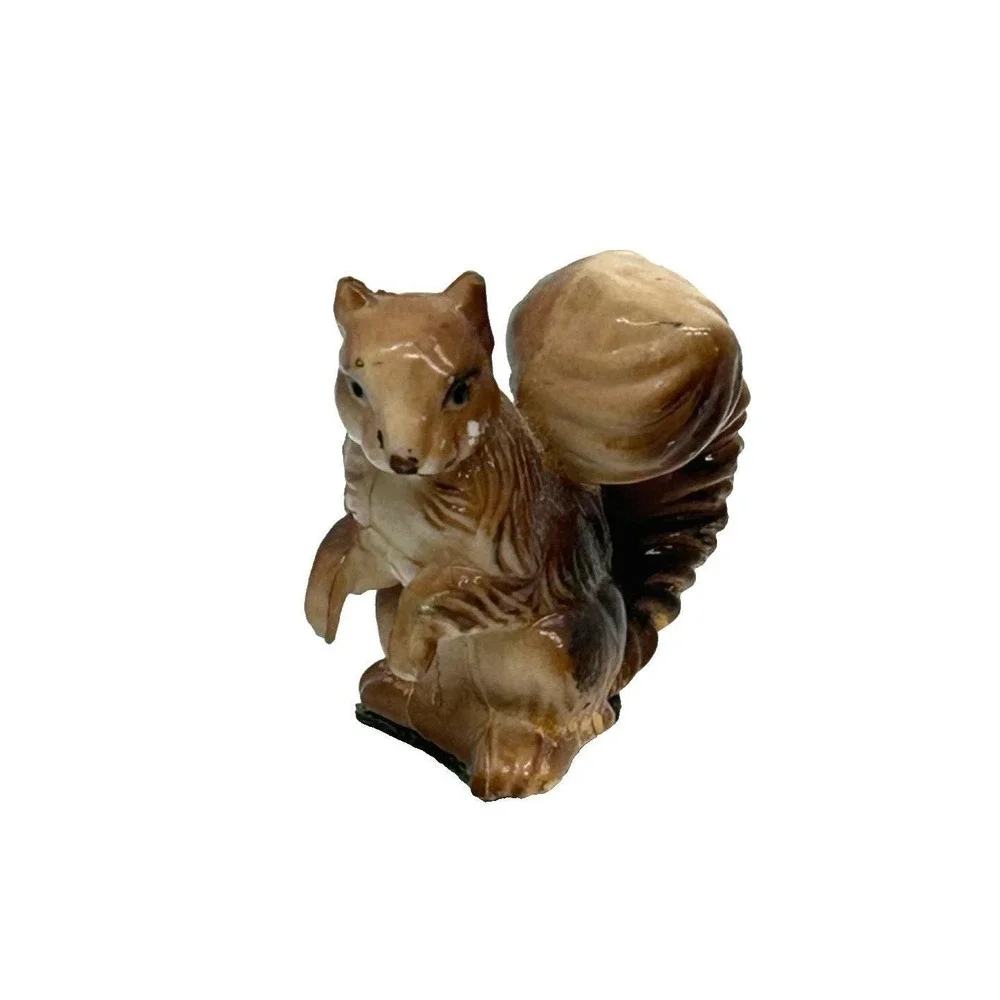 Vtg Lot of 3 Squirrels‎ Figurines Solid Pewter- Cast Metal and Plastic 2 3/4